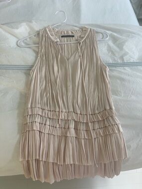 Ruffled Pleated Sleeveless Camisole - Cream